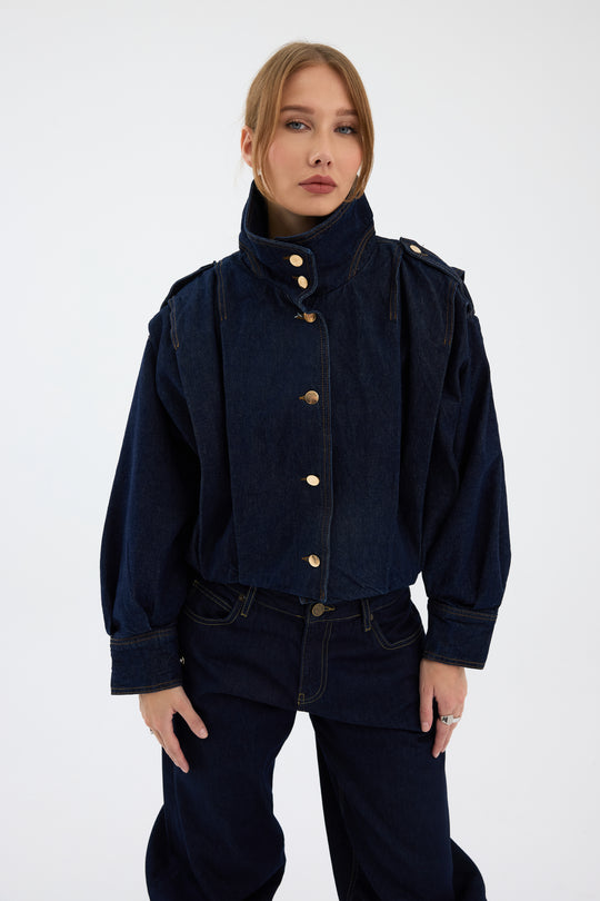 Routines Layer Denim Bomber Jacket 2054 - ROUTINES