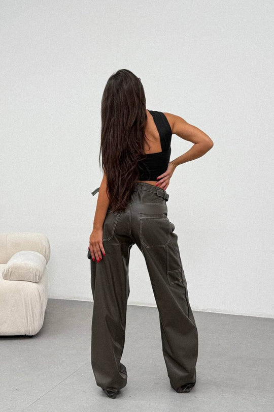 Routines LeatherLook Carpenter Jeans - Dark Green 309-4 - ROUTINES