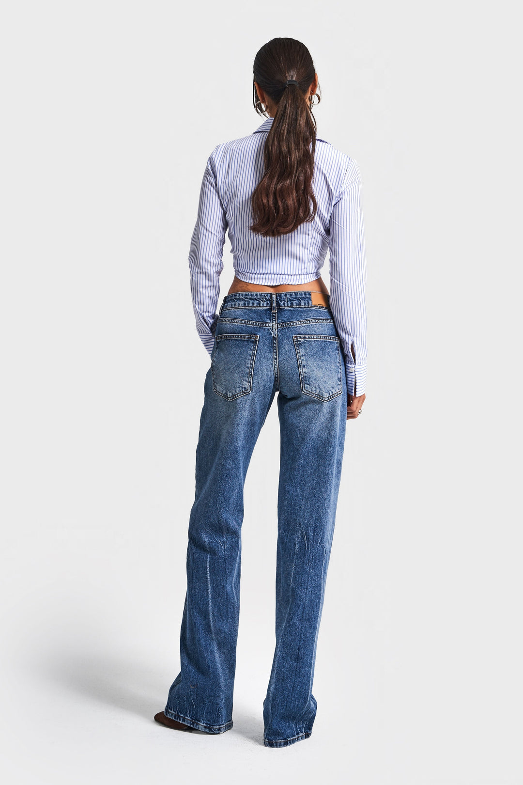 Routines Mid Waist Straight Jeans - Blue 4102 - ROUTINES