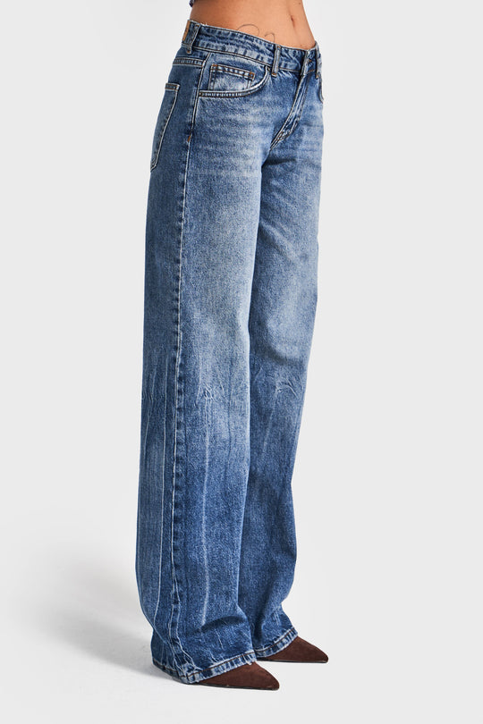 Routines Mid Waist Straight Jeans - Blue 4102 - ROUTINES