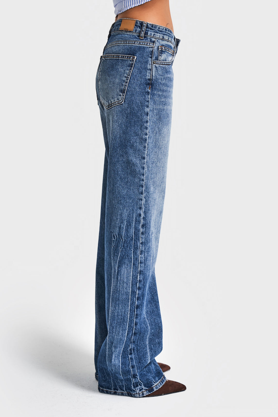 Routines Mid Waist Straight Jeans - Blue 4102 - ROUTINES
