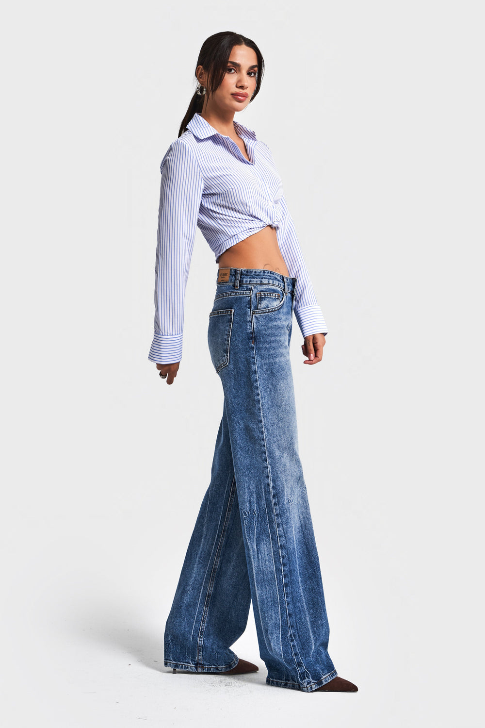 Routines Mid Waist Straight Jeans - Blue 4102 - ROUTINES