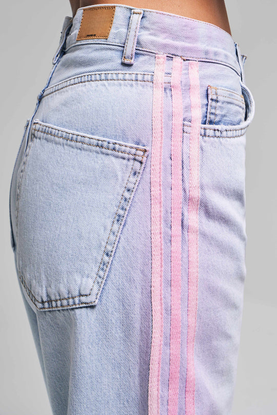 Routines Neon Striped Straight Leg Jeans 3732 - ROUTINES