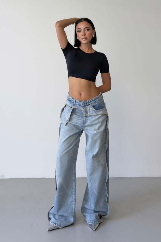 Routines Pocket Seam Detail Baggy Jeans 4835 - ROUTINES