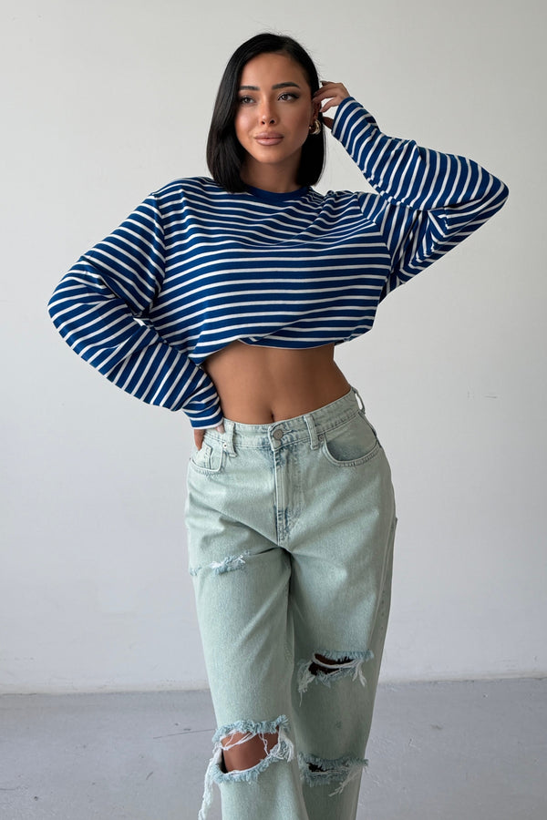 Routines Striped Longsleeve - Blue 0197