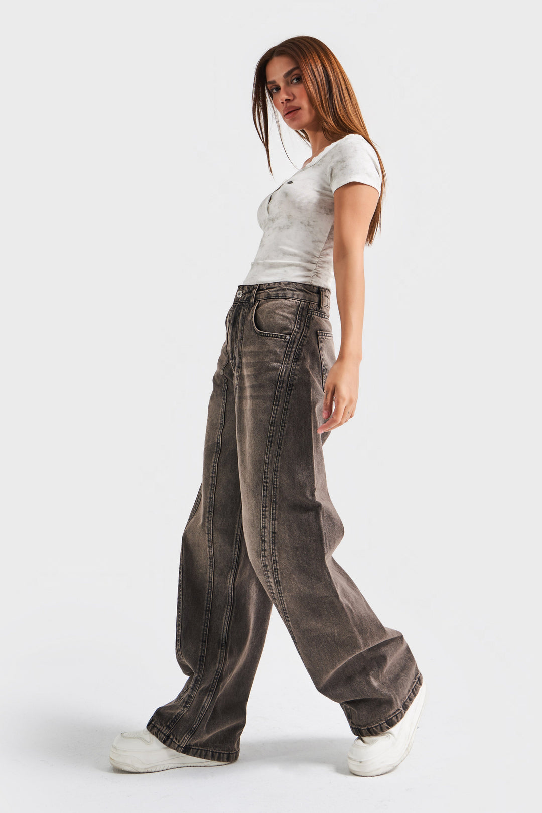 Routines Striped Vintage Straight Leg Jeans 3641 - ROUTINES