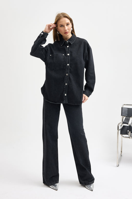 Routines Two Piece Denim Set - Black - Tall 1444-2 - ROUTINES