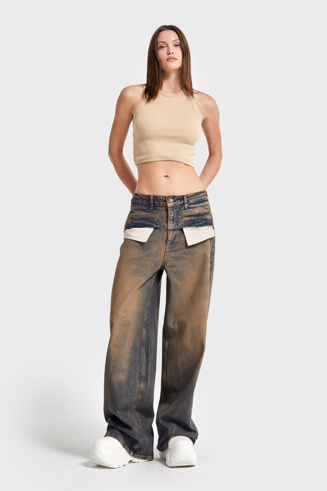 Routines Vintage Pocket Detail Baggy Jeans 4399 - ROUTINES