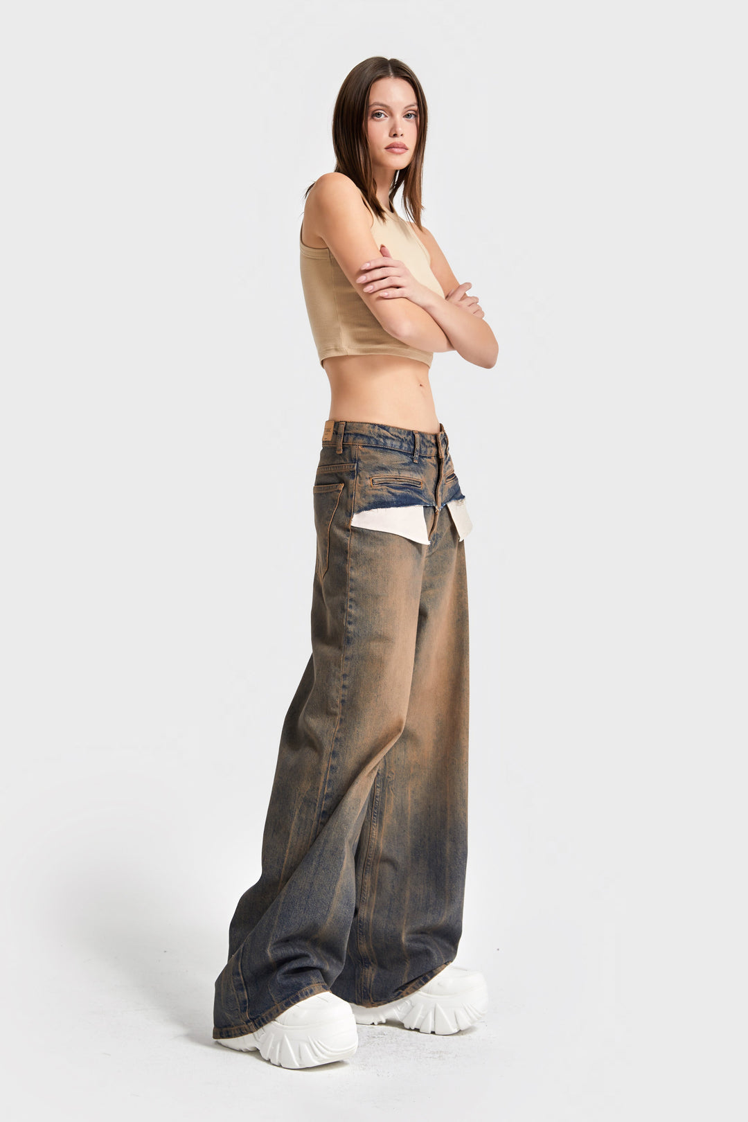 Routines Vintage Pocket Detail Baggy Jeans 4399 - ROUTINES