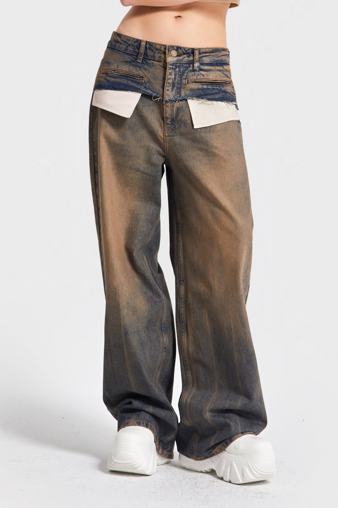 Routines Vintage Pocket Detail Baggy Jeans 4399 - ROUTINES