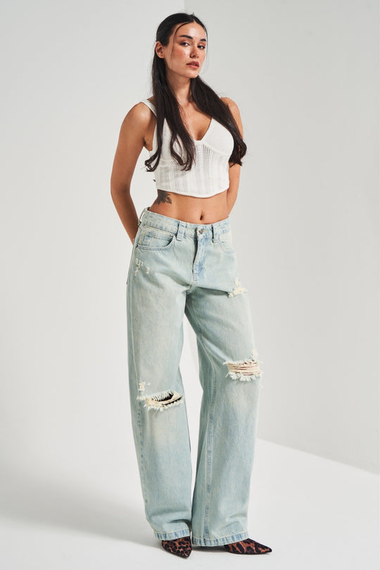 Routines Vintage Ripped Baggy Jeans 3495 - ROUTINES