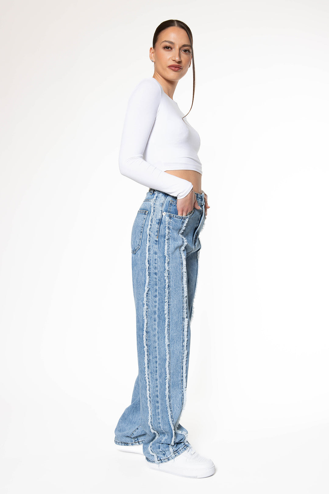 Tessa Fringe Straight Leg Jeans Jeans Routines Fashion   