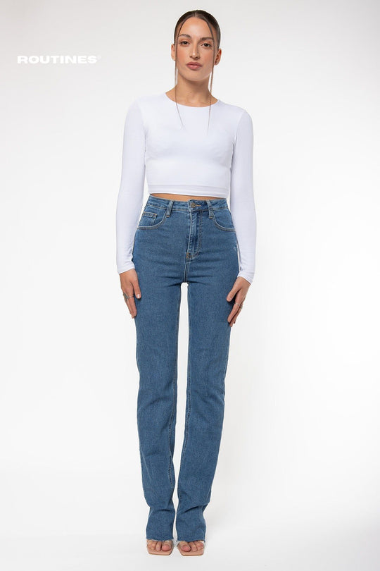 Tessy Stretch Straight Leg Jeans - EXTRA TALL Jeans Routines Fashion   