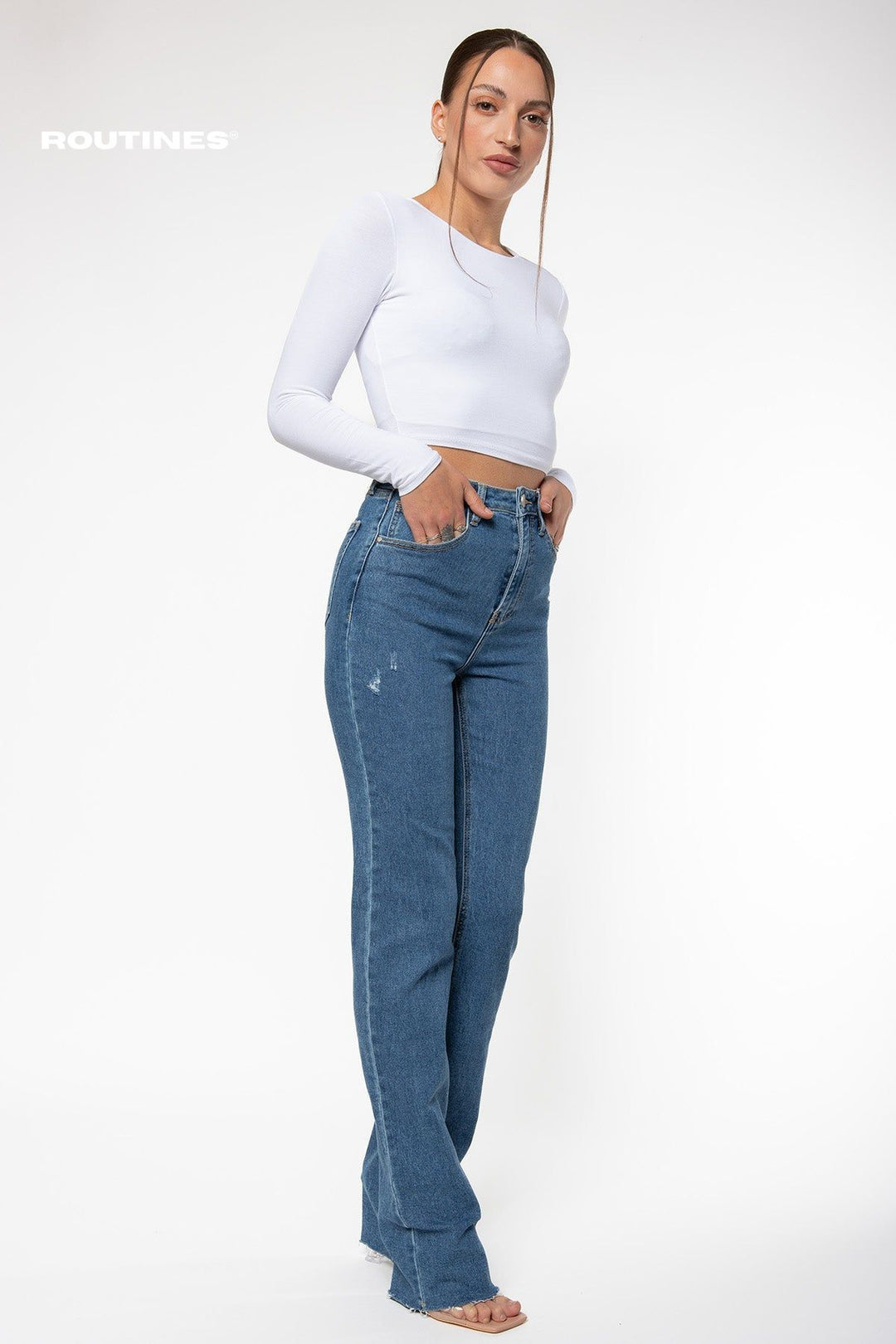 Tessy Stretch Straight Leg Jeans - EXTRA TALL Jeans Routines Fashion   