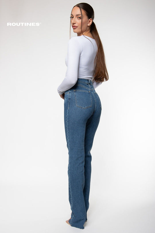 Tessy Stretch Straight Leg Jeans - EXTRA TALL Jeans Routines Fashion   