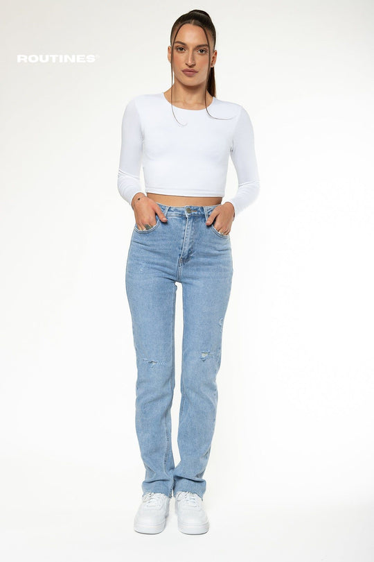 Veronica Stretch Straight Leg Jeans Jeans Routines Fashion   