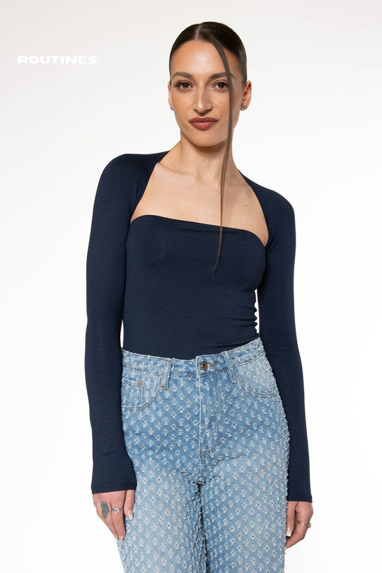 Yasmin Top - Navy Blue Top Routines Fashion   