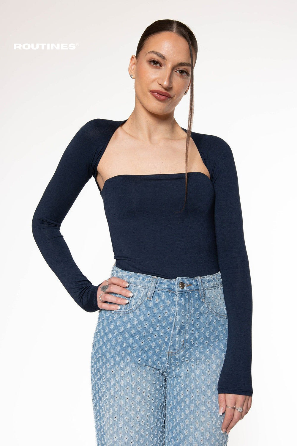 Yasmin Top - Navy Blue Top Routines Fashion   