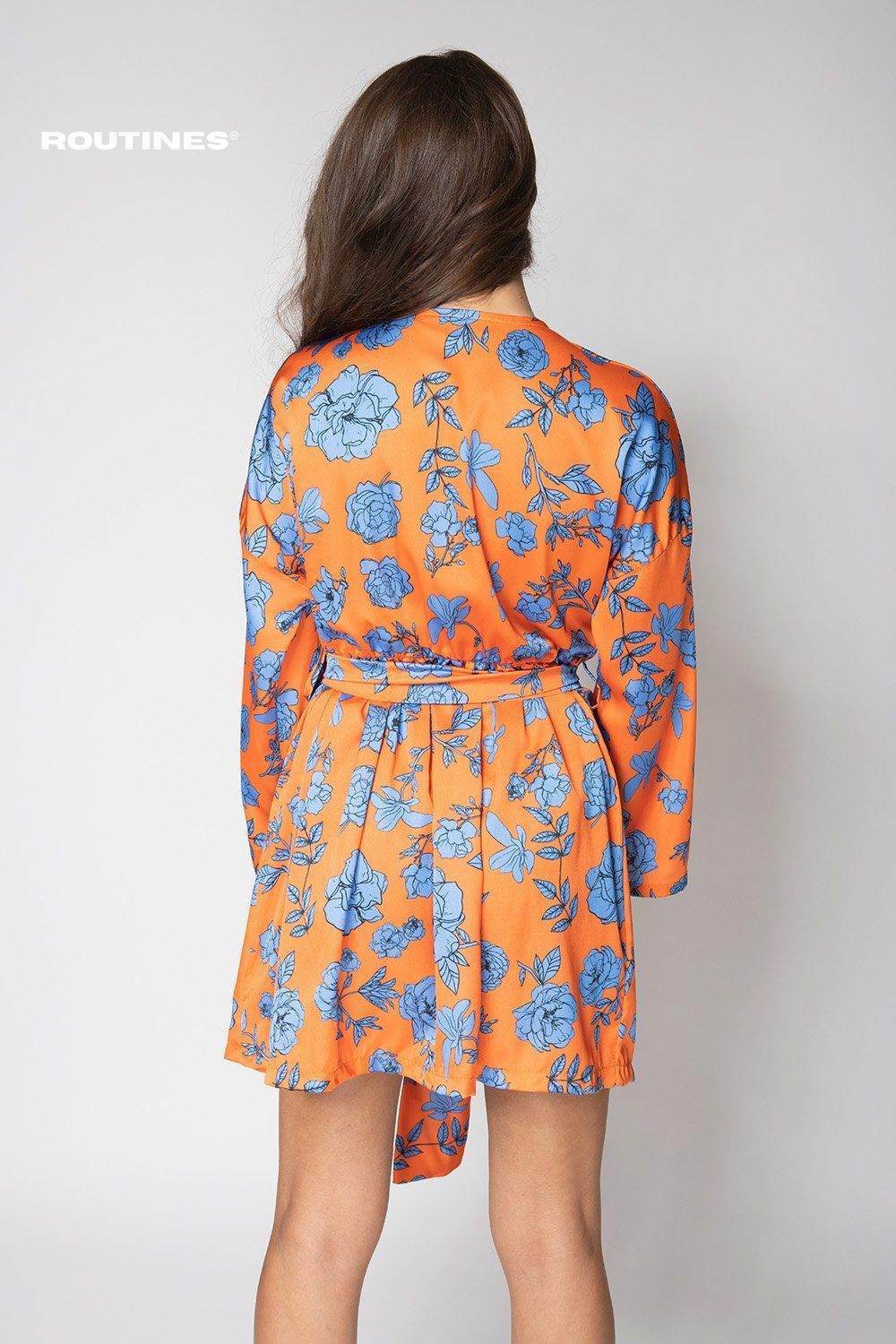 Aimee Flowers Print Orange Dress Dress Routines Fashion   