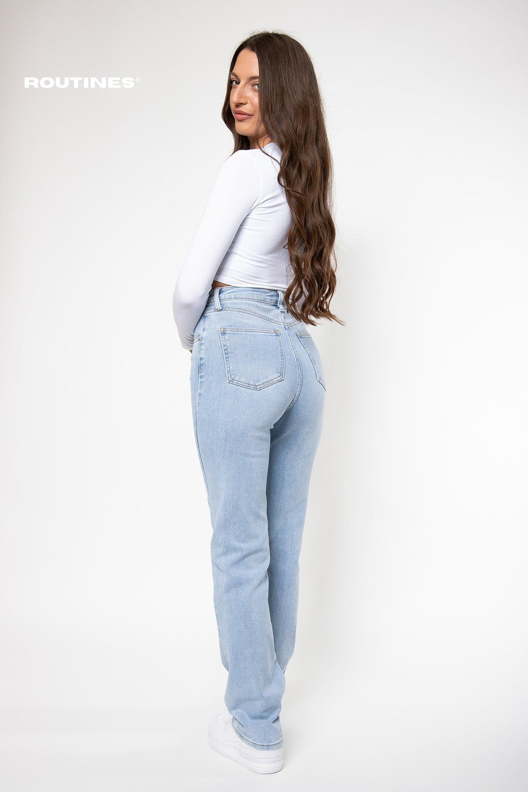 Amelia Stretch Straight Leg Jeans Jeans Routines Fashion   