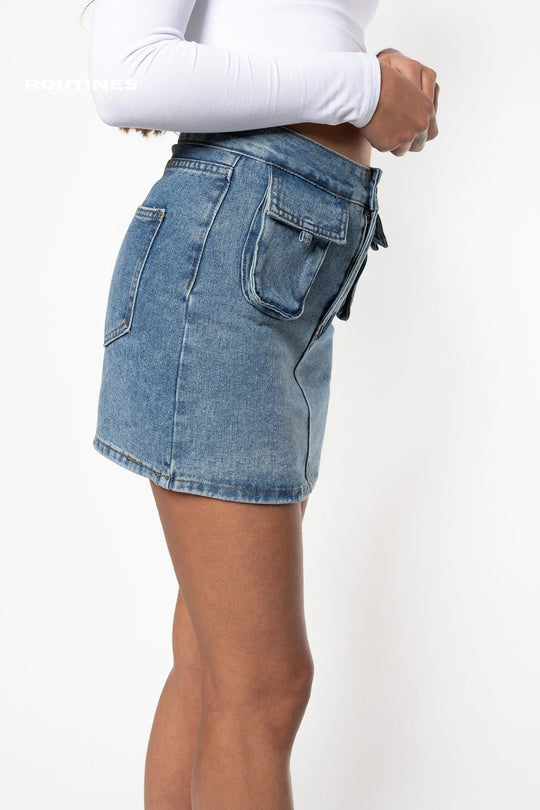 Averie Cargo Skirt Jeans Skirt Routines Fashion   