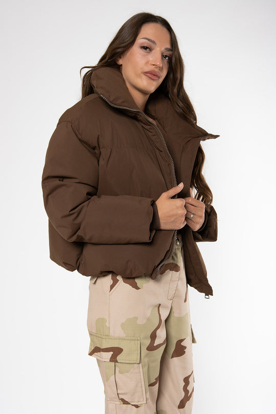 Callie Puffer Coat - Brown Coat Routines Fashion   