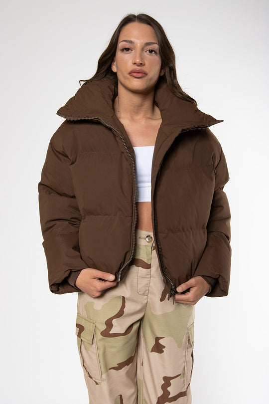 Callie Puffer Coat - Brown Coat Routines Fashion   