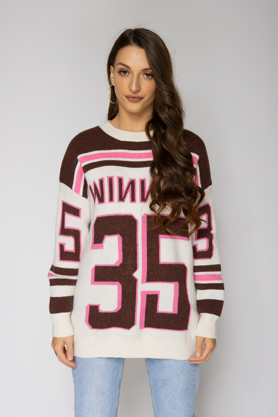 Clara WINNER Oversize Knit Brown Knits Routines Fashion   