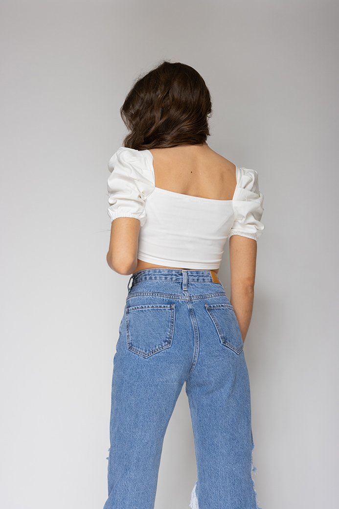 Darcy White Crop Top Top Routines Fashion   