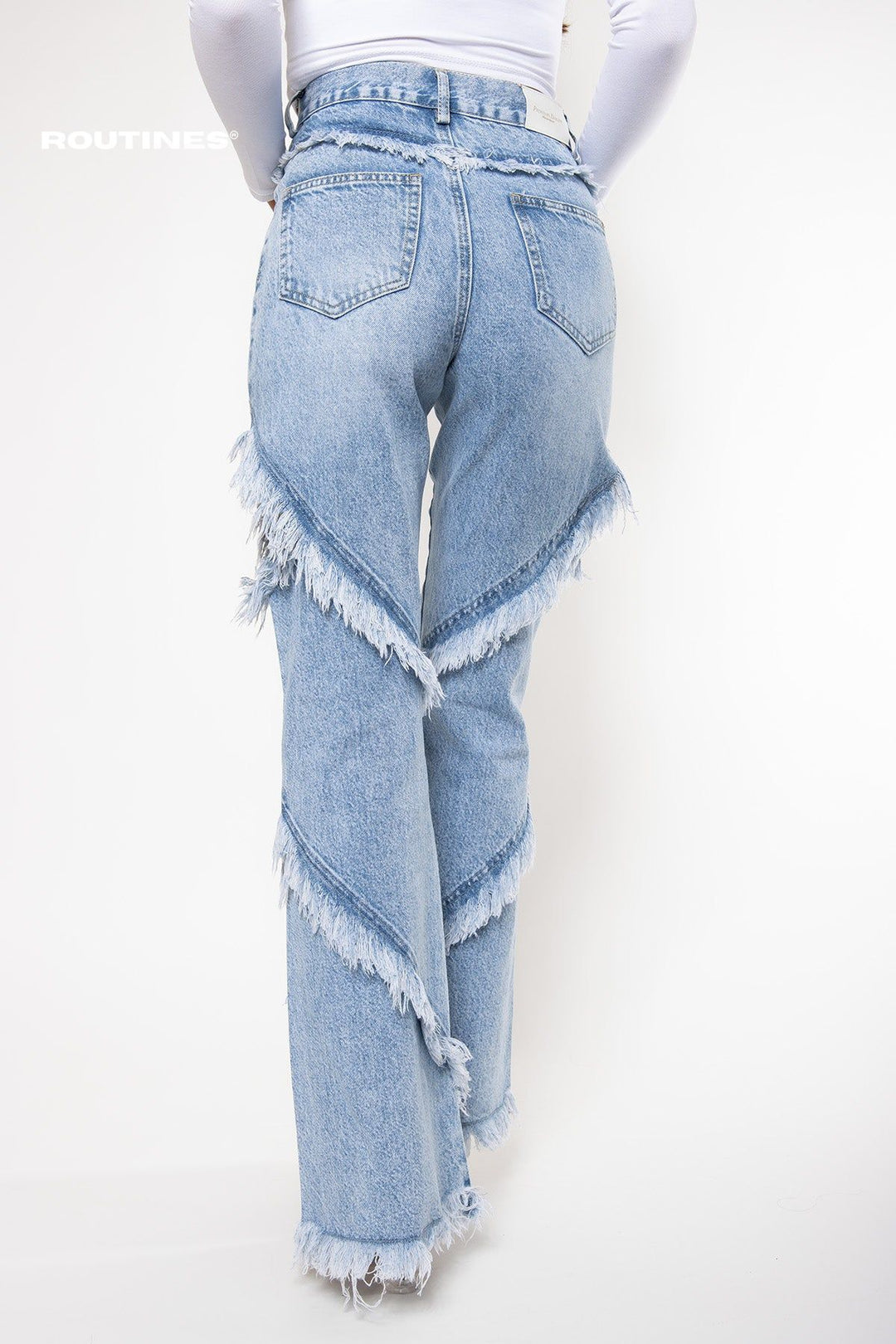 Emberly Fringe Flared Jeans Jeans Routines Fashion   