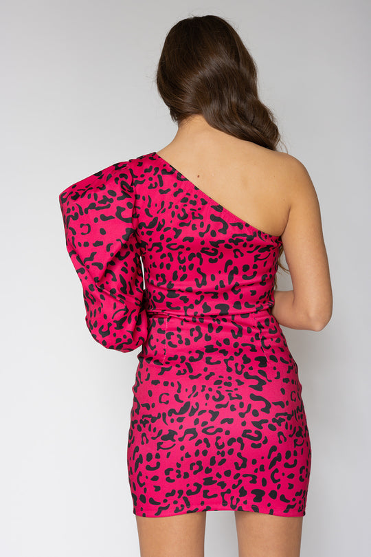 Fenna Puff Sleeve Fuchsia Dress Dress Routines Fashion   