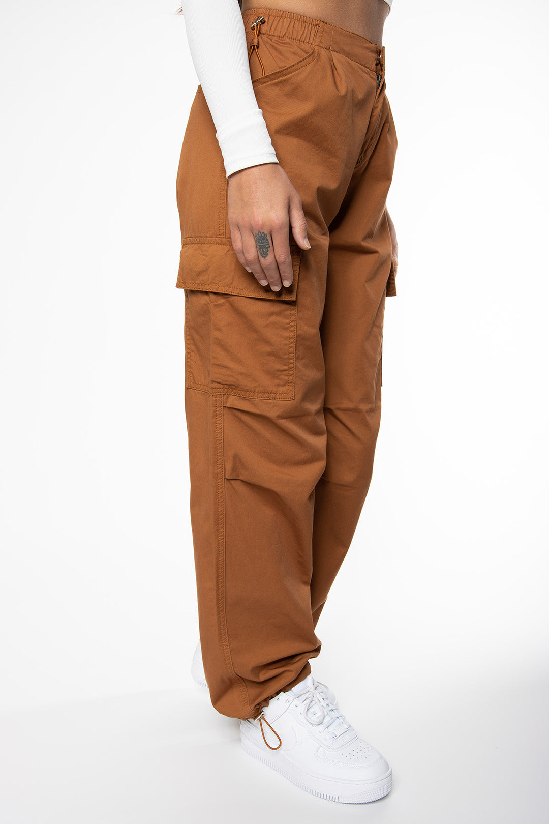 Harley Cargo Parachute Pants - Caramel Pants Routines Fashion   