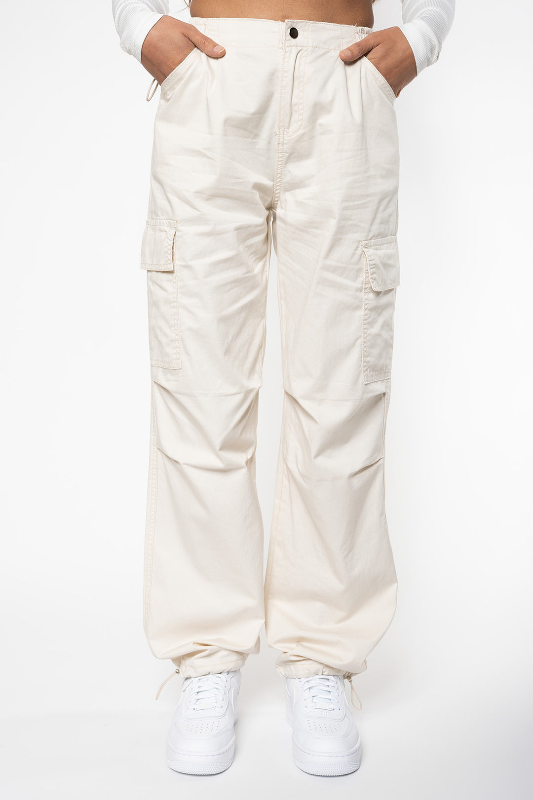 Harley Cargo Parachute Pants - Light Beige Pants Routines Fashion   