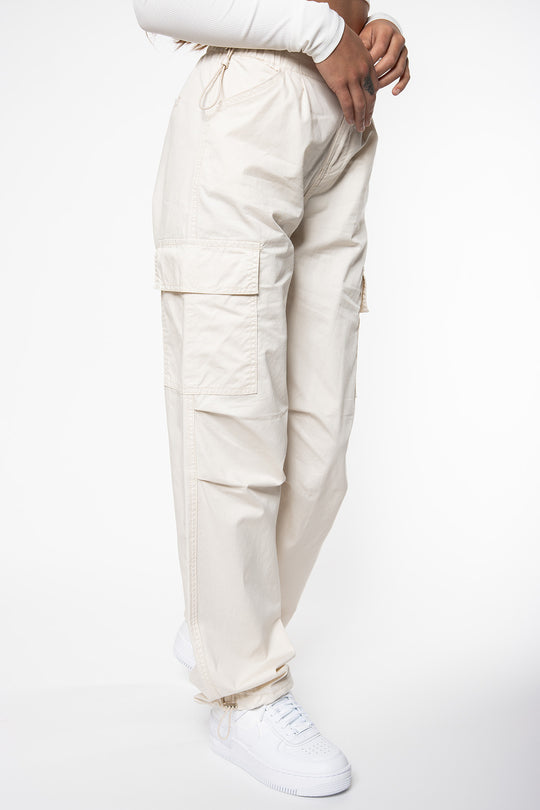 Harley Cargo Parachute Pants - Light Beige Pants Routines Fashion   