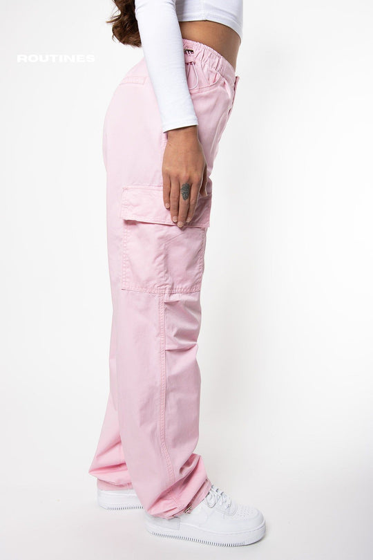 Harley Cargo Parachute Pants - Pink Pants Routines Fashion   