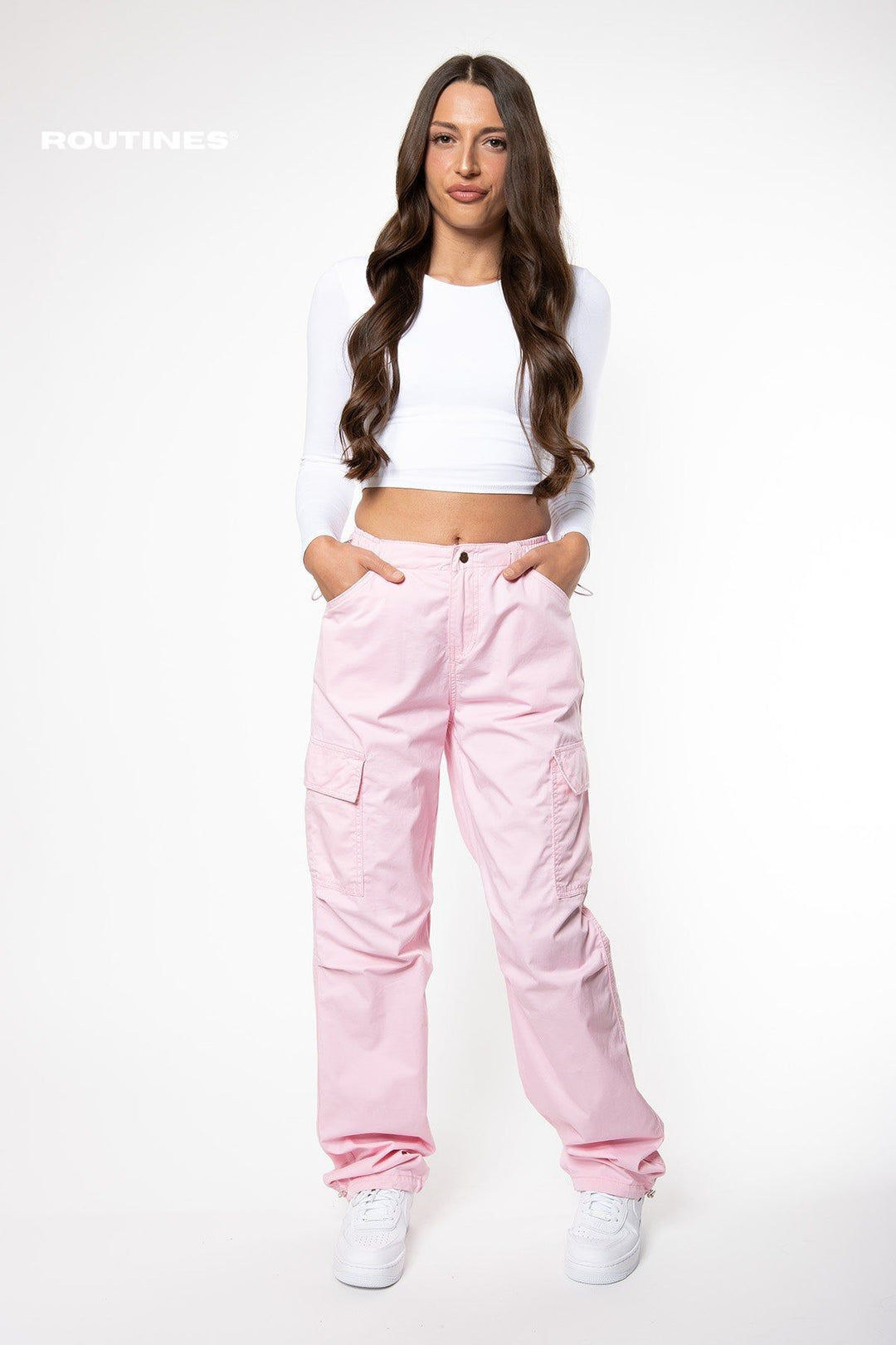 Harley Cargo Parachute Pants - Pink Pants Routines Fashion   