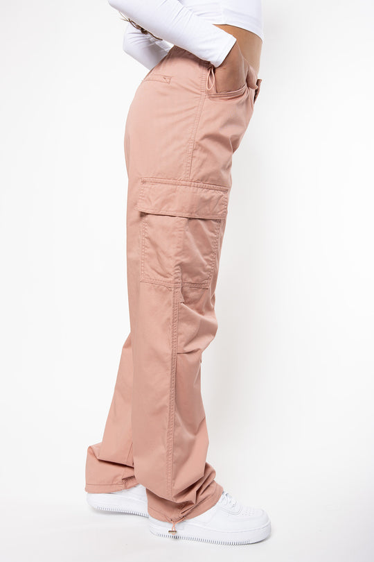 Harley Cargo Parachute Pants - Vintage Pink Pants Routines Fashion   