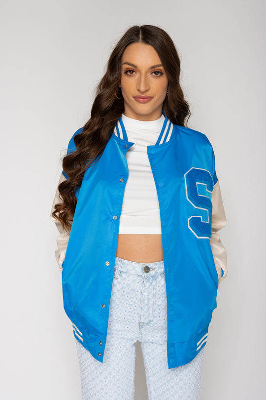 Jaelyn S Varsity Jacket - Blue Jacket Routines Fashion   