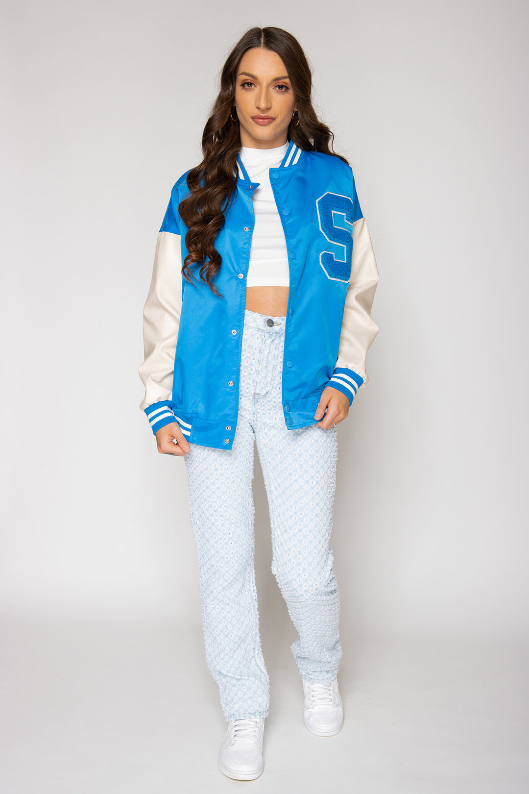 Jaelyn S Varsity Jacket - Blue Jacket Routines Fashion   