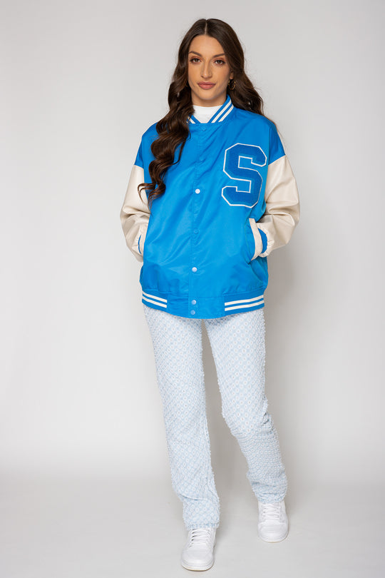 Jaelyn S Varsity Jacket - Blue Jacket Routines Fashion   