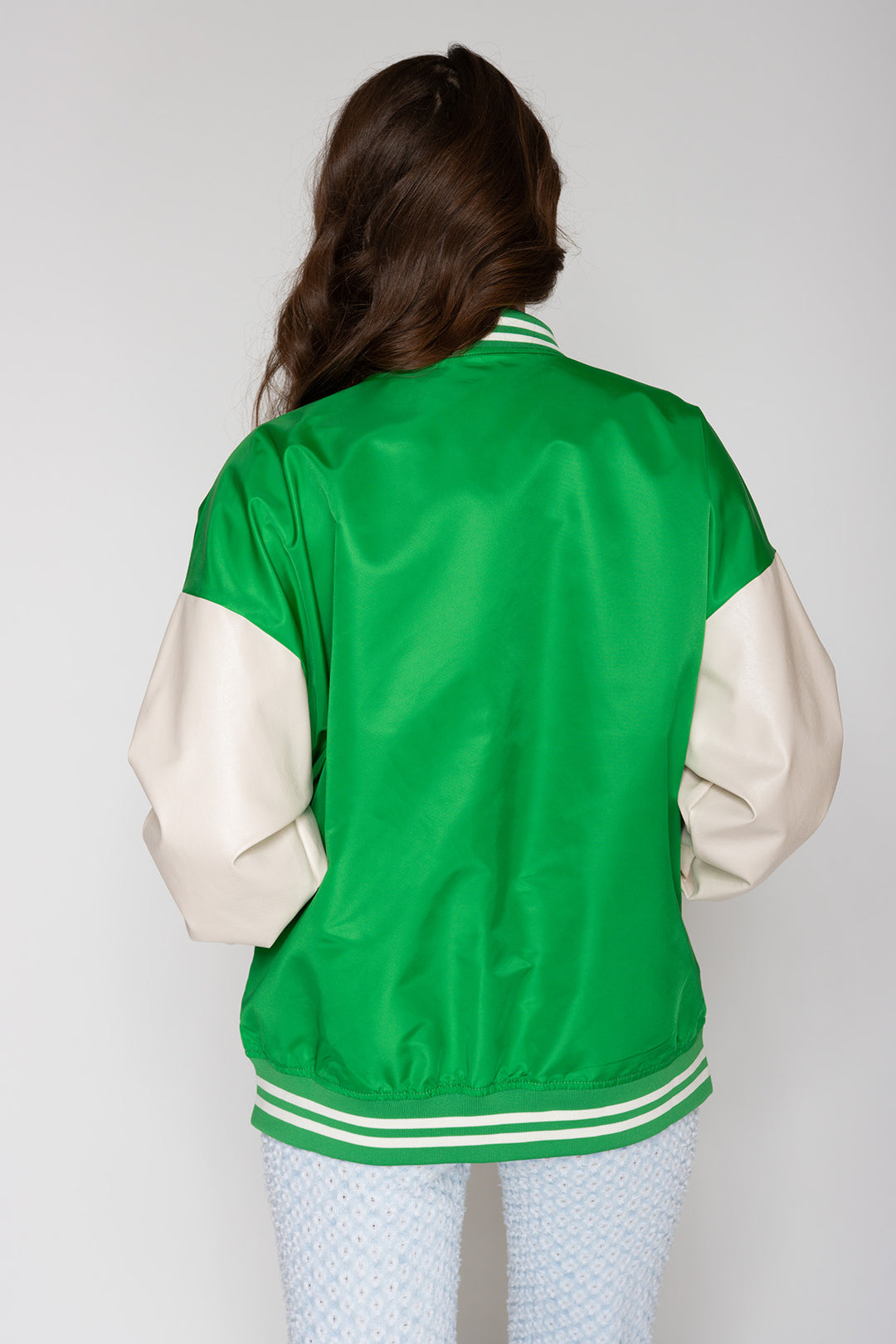 Jaelyn S Varsity Jacket - Green Jacket Routines Fashion   