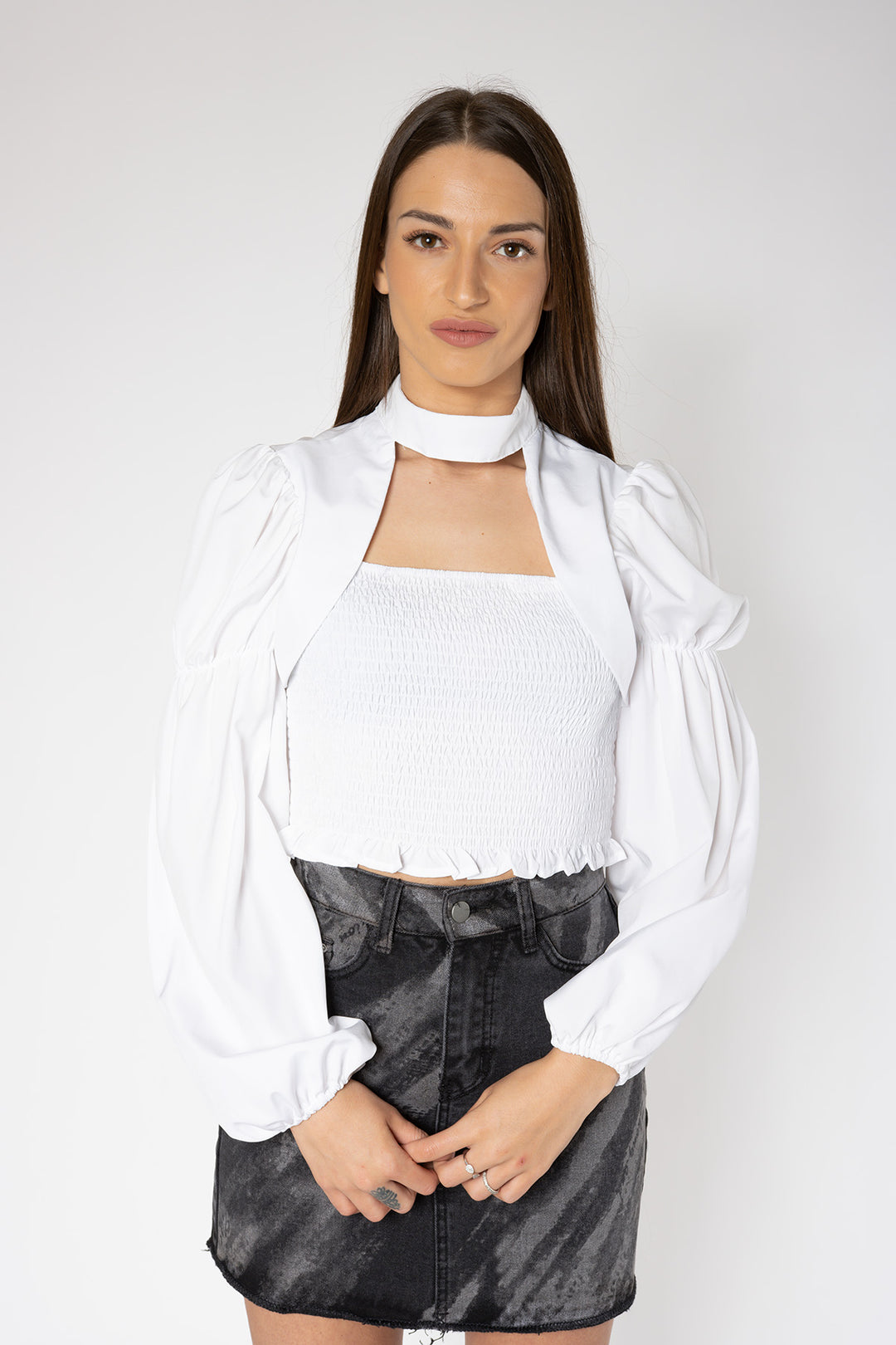 Julane High Neck Ruched Blouse Blouse Routines Fashion   