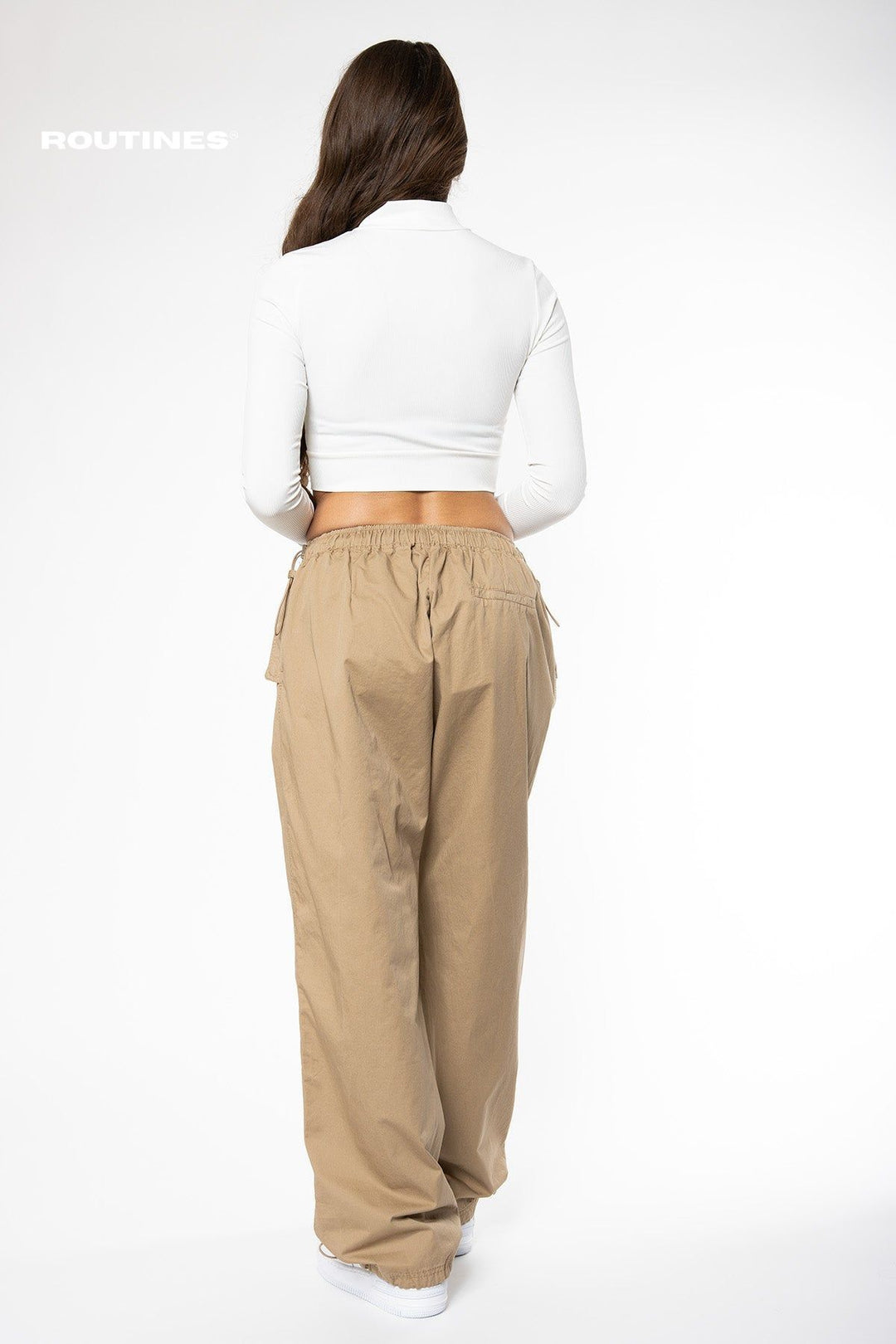 Kaira Cargo Parachute Pants - Camel Pants Routines Fashion   