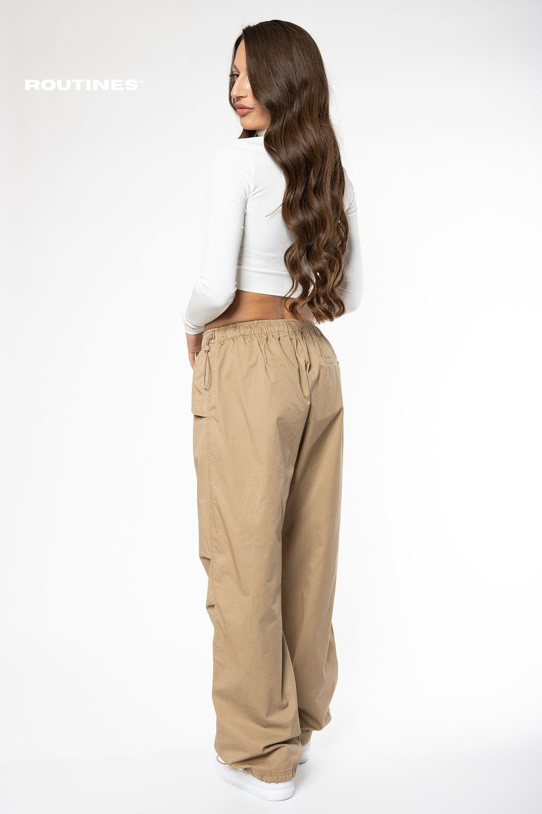 Kaira Cargo Parachute Pants - Camel Pants Routines Fashion   