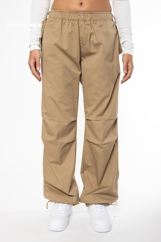 Kaira Cargo Parachute Pants - Camel Pants Routines Fashion   