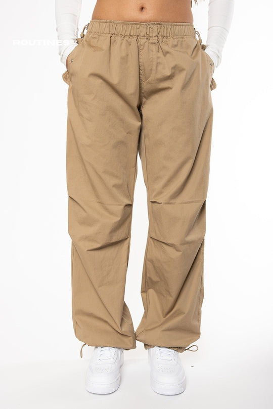 Kaira Cargo Parachute Pants - Camel Pants Routines Fashion   