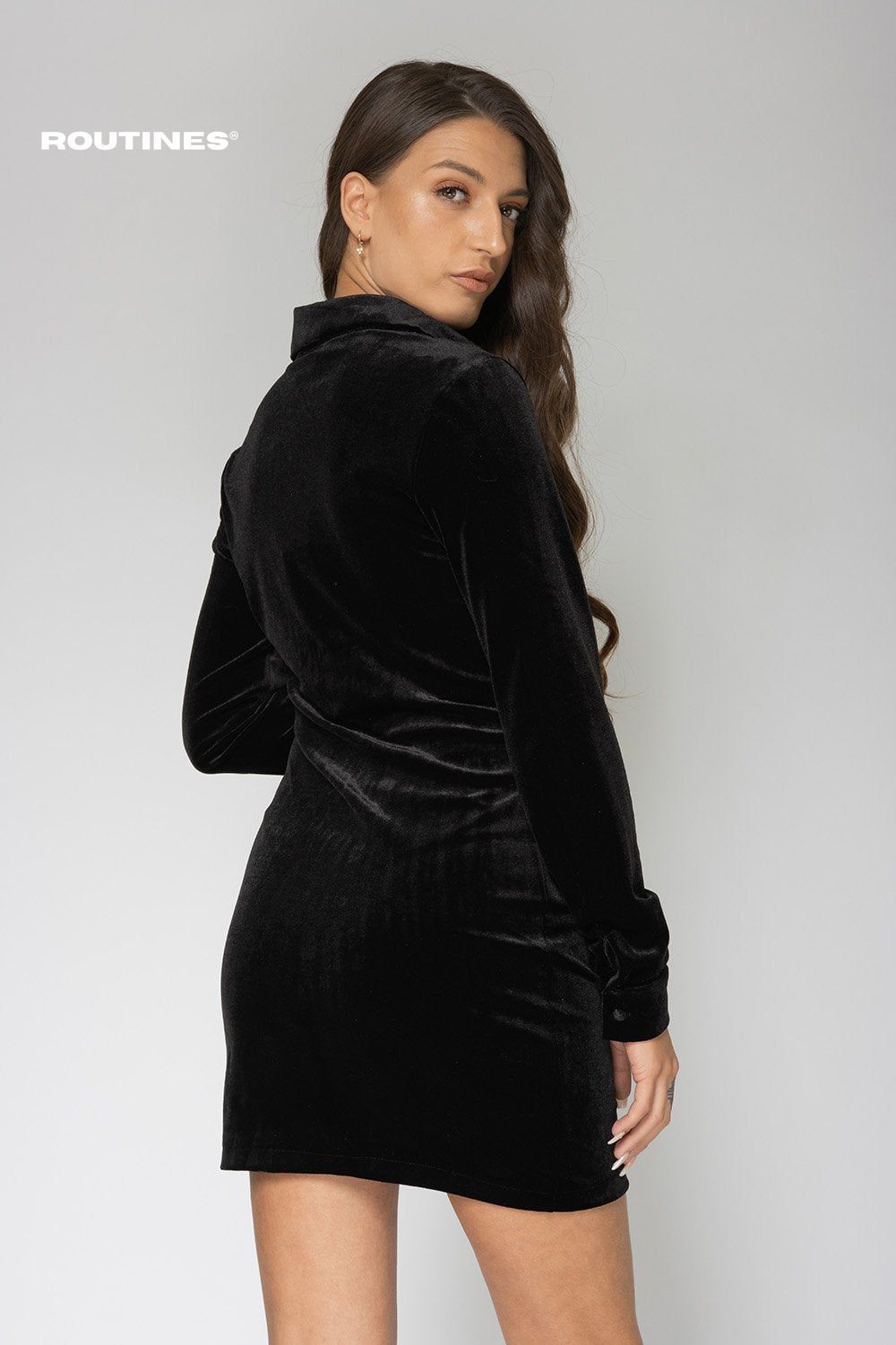 Lize Velvet Ruched Dress Black Dress Routines Fashion   