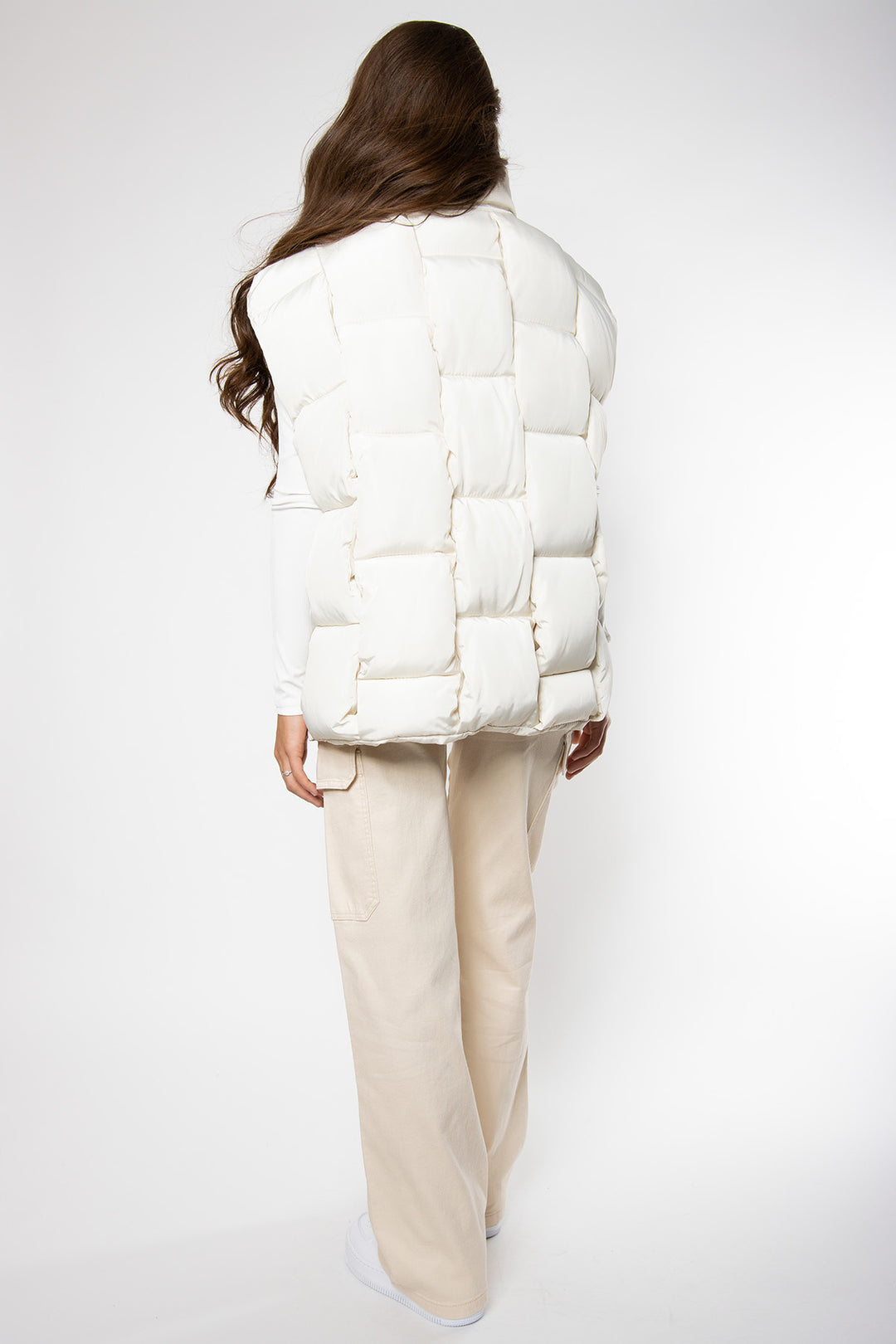 Makayla Oversized Bodywarmer - Cream Bodywarmer Routines Fashion   