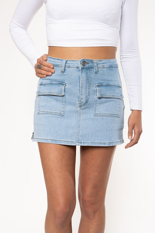 Rosalia Stretch Cargo Skort Jeans Skort Routines Fashion   