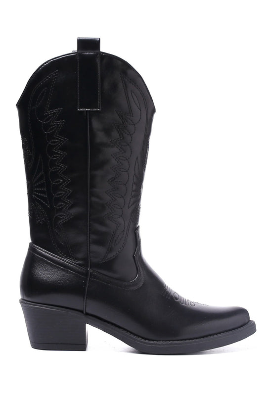 Salin Cowboy Boots Low - Black Shoes Routines Fashion   